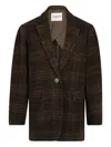 Isabel Marant Gesina Checkered Wool Blazer In Multi