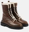 Isabel Marant Ghiso Shearling-lined Leather Ankle Boots In Brown