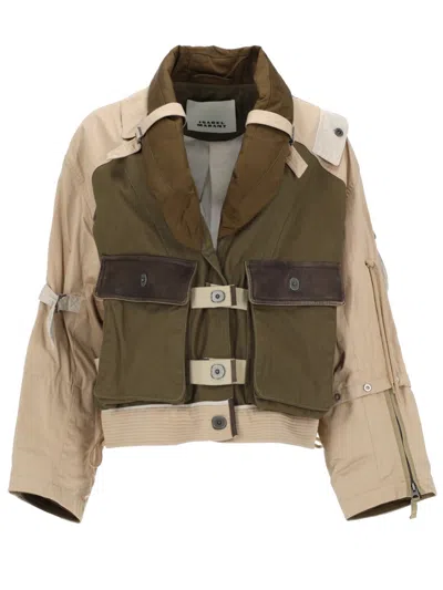 Isabel Marant Green And Beige Julissa Jacket In Multi
