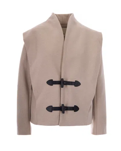 Isabel Marant Toria Coat Wool Cashmere High Collar In Neutral