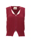 Isabel Marant Sleeveless Knit Jacket Scoop Neck In Red