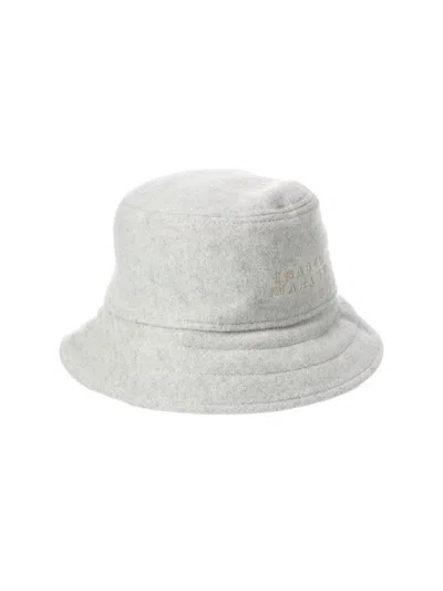 Isabel Marant Giorgia Wool Felt Logo Bucket Hat In Gray