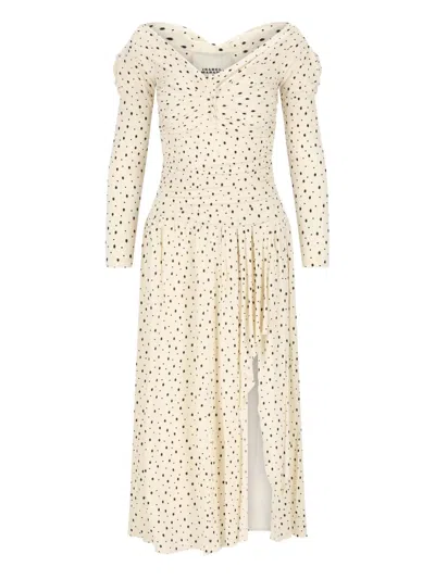 ISABEL MARANT GIOVANA POLKA-DOT PUFF-SLEEVE MIDI DRESS