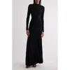 Isabel Marant Gisole Long Sleeve Pointelle & Pleated Maxi Sweater Dress In Black