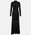 Isabel Marant Gisole Pointelle Turtleneck Maxi Dress In Schwarz
