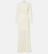 Isabel Marant Gisole Paneled Pointelle-knit Turtleneck Maxi Dress In Weiss