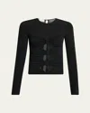Isabel Marant Gladice Bow Cutout Jersey Top In Black