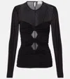 Isabel Marant Gladice Cutout Gathered Jersey Top In Black