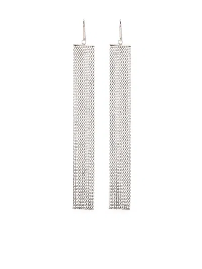 Isabel Marant Glass Crystal-embellished Drop Earrings In Silver
