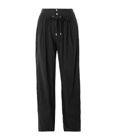 Isabel Marant Gleen Pleated Tencel™ Lyocell-blend Tapered Pants In Black