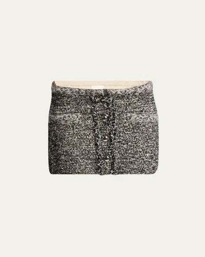 Isabel Marant Gleny Braided-trim Boucle Mini Skirt In Blackecru