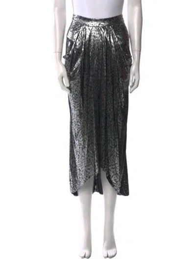 Pre-owned Isabel Marant Glitter Accents Midi Length Skirt In Silver