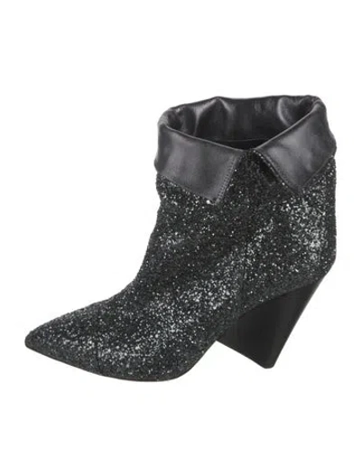 Pre-owned Isabel Marant Glitter Glitter Accents Boots In Green
