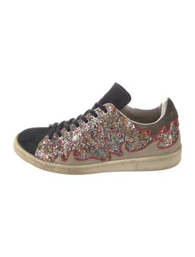 Pre-owned Isabel Marant Glitter Graphic Print Athletic Sneakers
