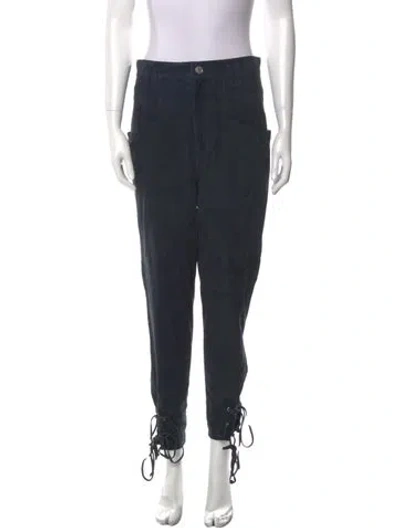 Pre-owned Isabel Marant Goat Leather Skinny Leg Pants In Blue