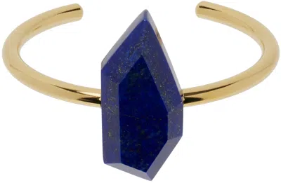 Isabel Marant Gold Large Stone Bracelet In 30na Navy