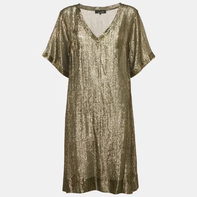 Pre-owned Isabel Marant Gold Lurex Silk Tank Dress M