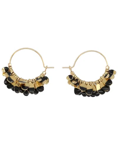 Isabel Marant Golden Embellished Hoop Earrings In Multi