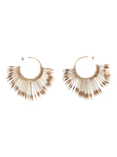 Isabel Marant Golden Fringe Hoop Earrings