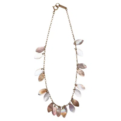 Pre-owned Isabel Marant Gold-tone  Mother Of Pearl Chain Necklace In Multi