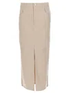 Isabel Marant Beige Solid Maxi Skirt In Brown