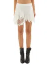 Isabel Marant High Waist Mini Skirt With Lace Detail In White