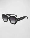 Isabel Marant Gradient Acetate Square Sunglasses In Black/gray Gradient