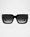 Isabel Marant 55mm Gradient Rectangular Sunglasses In Black