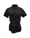 Isabel Marant Gramy Pintucked Button Front Shirt In Black Cotton In Black