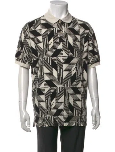 Pre-owned Isabel Marant Graphic Print Collar Polo Shirt In Neutral