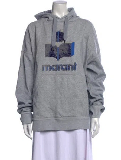 Pre-owned Isabel Marant Graphic Print Crew Neck Hoodie In Gray
