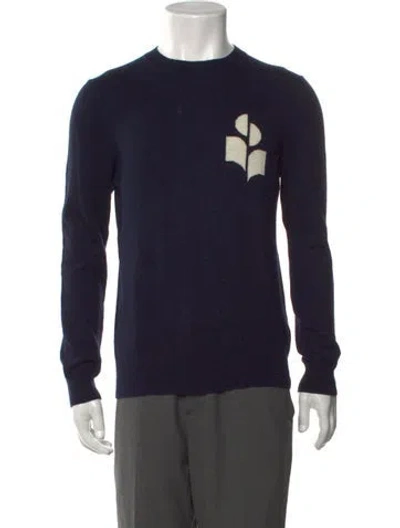 Pre-owned Isabel Marant Graphic Print Crew Neck Pullover In Blue