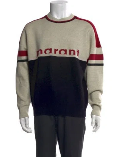 Pre-owned Isabel Marant Graphic Print Crew Neck Pullover In Neutral
