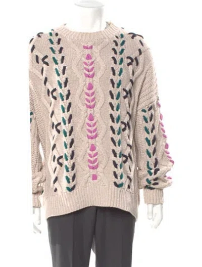 Pre-owned Isabel Marant Graphic Print Crew Neck Pullover In Neutral