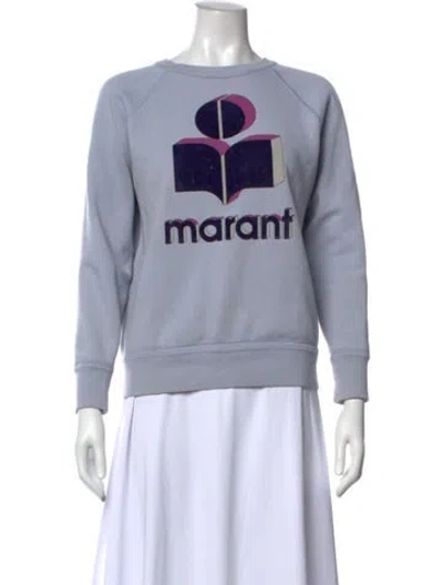 Pre-owned Isabel Marant Graphic Print Crew Neck Sweater In Blue