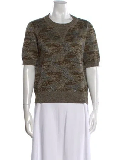 Pre-owned Isabel Marant Graphic Print Crew Neck Sweater In Brown