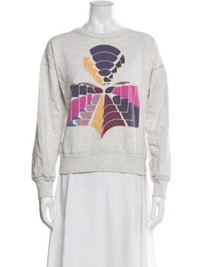 Pre-owned Isabel Marant Graphic Print Crew Neck Sweater In Gray