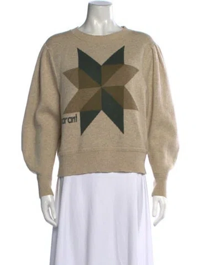 Pre-owned Isabel Marant Graphic Print Crew Neck Sweater In Neutrals