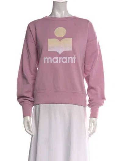 Pre-owned Isabel Marant Graphic Print Crew Neck Sweater In Pink
