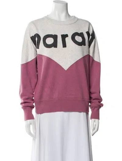 Pre-owned Isabel Marant Graphic Print Crew Neck Sweater In Pink