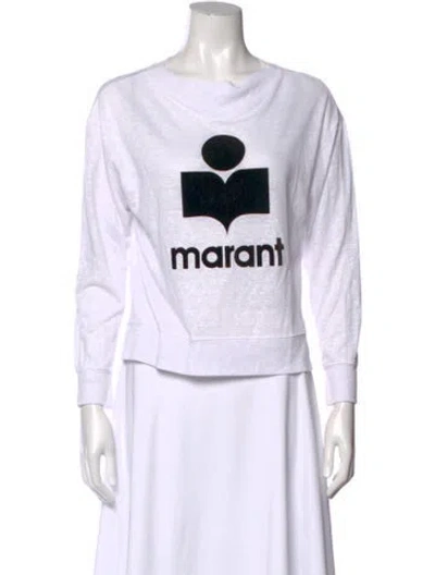 Pre-owned Isabel Marant Graphic Print Crew Neck Sweater In White