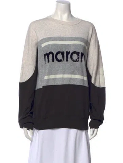 Pre-owned Isabel Marant Graphic Print Crew Neck Sweatshirt In Black