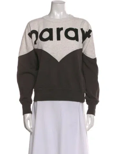 Pre-owned Isabel Marant Graphic Print Crew Neck Sweatshirt In Black