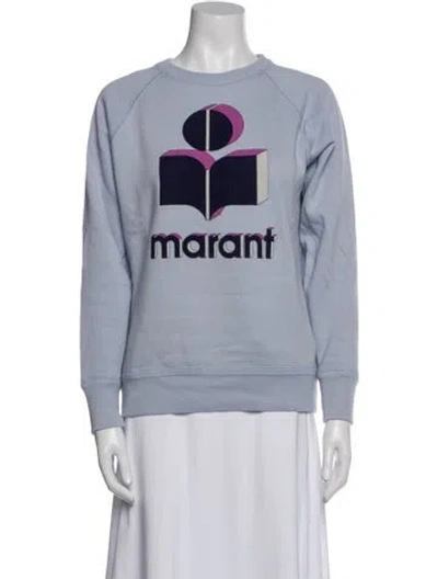 Pre-owned Isabel Marant Graphic Print Crew Neck Sweatshirt In Blue