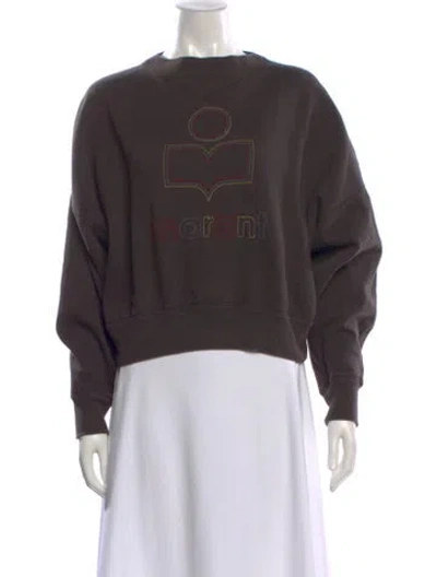 Pre-owned Isabel Marant Graphic Print Crew Neck Sweatshirt In Brown