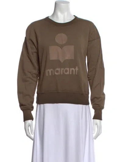 Pre-owned Isabel Marant Graphic Print Crew Neck Sweatshirt In Brown