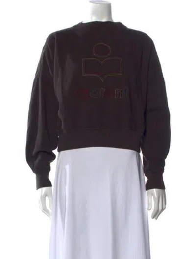 Pre-owned Isabel Marant Graphic Print Crew Neck Sweatshirt In Brown