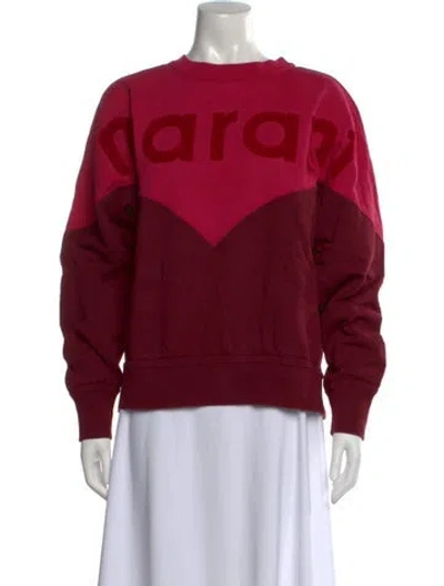 Pre-owned Isabel Marant Graphic Print Crew Neck Sweatshirt In Burgundy