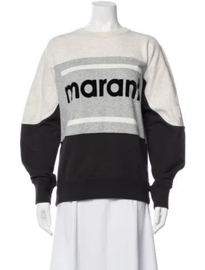 Pre-owned Isabel Marant Graphic Print Crew Neck Sweatshirt In Gray