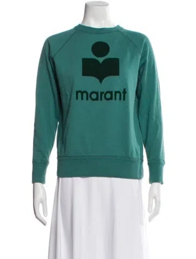 Pre-owned Isabel Marant Graphic Print Crew Neck Sweatshirt In Green